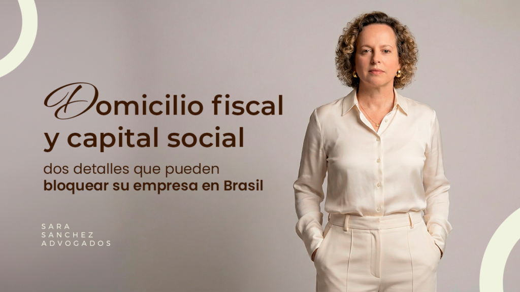 Documentos de registro corporativo en Brasil destacando los requisitos de sede física y capital social.