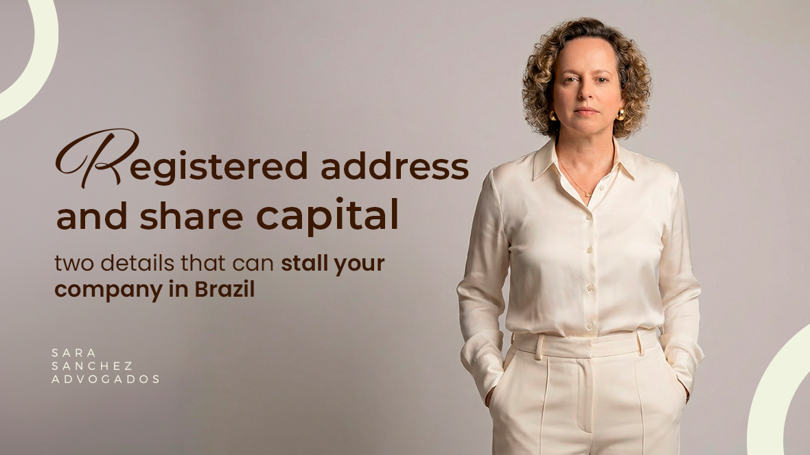 Business office representative image for registered address and capital stock documents in Brazil.